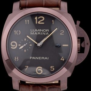 Panerai Luminor Brown Leather Strap Black Dial 80161