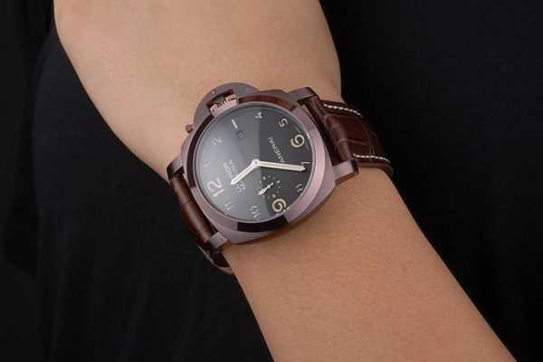 Panerai Luminor Brown Leather Strap Black Dial 80161 - Image 3
