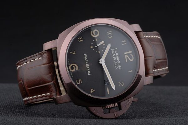 Panerai Luminor Brown Leather Strap Black Dial 80161 - Image 5