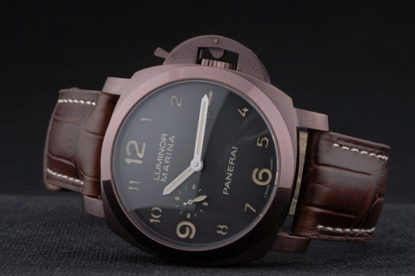 Panerai Luminor Brown Leather Strap Black Dial 80161 - Image 6
