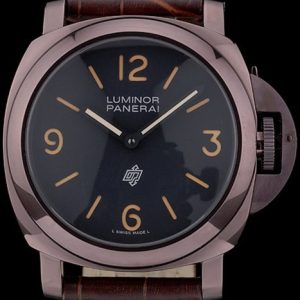 Panerai Luminor Brown Leather Strap Black Dial 80164