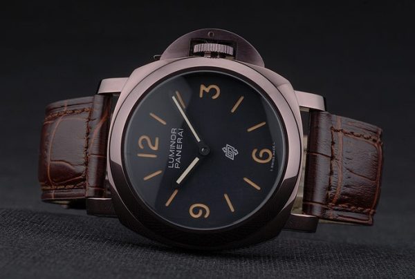 Panerai Luminor Brown Leather Strap Black Dial 80164 - Image 5