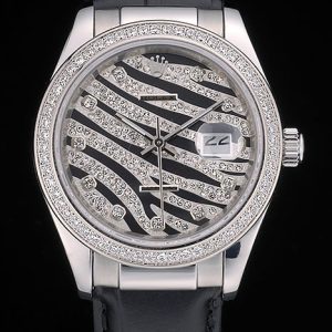 Swiss Rolex Datejust Special Edition 2012 Black Leather Strap 80252
