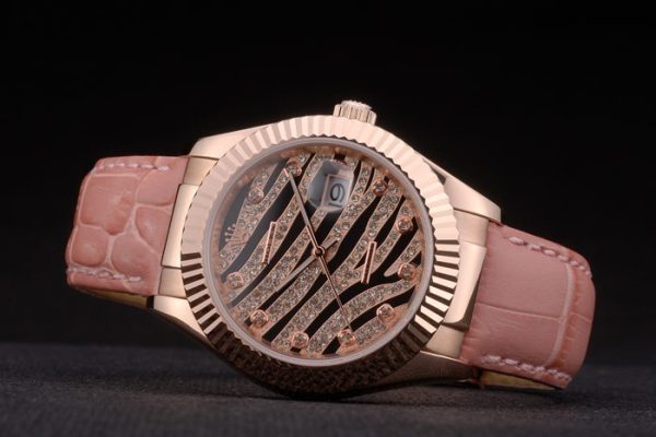 Swiss Rolex Datejust Special Edition 2012 Pale Pink Leather Strap 80253 - Image 5