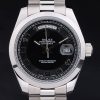 Swiss Rolex Day-Date Stainless Steel Bracelet Black Dial 80294