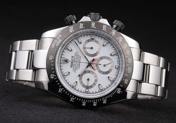 Rolex Daytona Stainless Steel Black Enameled White Dial - Image 3