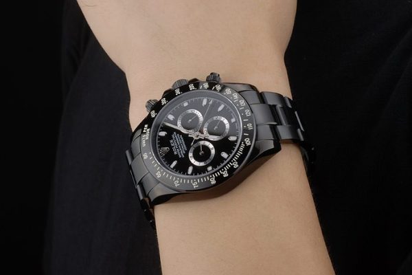 Rolex Daytona Black Ion Plated Tachymeter Black Stainless Steel Strap Black Dial 80247 - Image 2