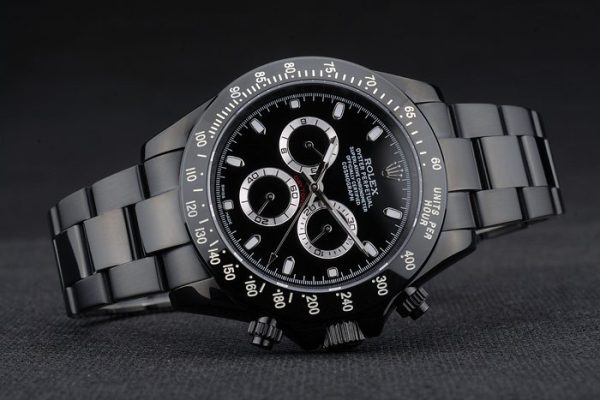 Rolex Daytona Black Ion Plated Tachymeter Black Stainless Steel Strap Black Dial 80247 - Image 4