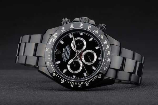 Rolex Daytona Black Ion Plated Tachymeter Black Stainless Steel Strap Black Dial 80247 - Image 5