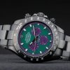 Rolex Daytona Black Ion Plated Tachymeter Black Stainless Steel Strap Green Dial 80246 - Image 5