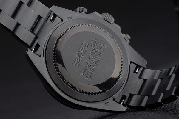 Rolex Daytona Black Ion Plated Tachymeter Black Stainless Steel Strap Green Dial 80246 - Image 8