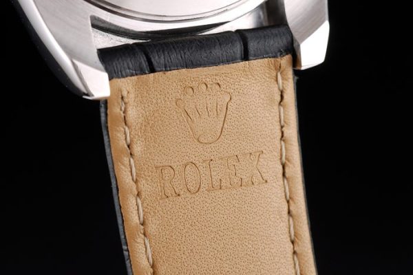 Rolex Daytona Stainless Steel Case Blue Dial Black Leather Strap - Image 10