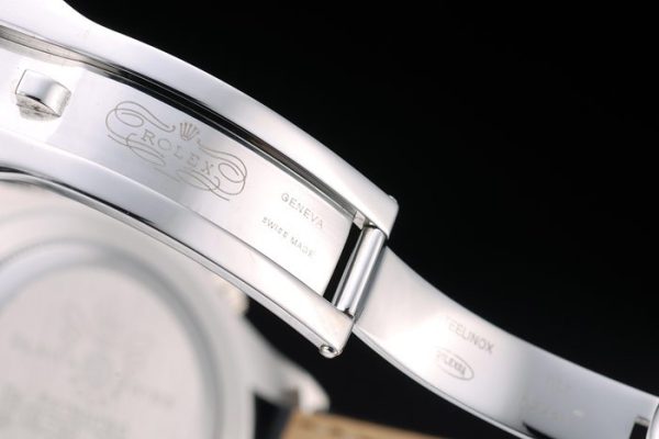 Rolex Daytona Stainless Steel Case Blue Dial Black Leather Strap - Image 9