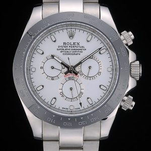 Rolex Daytona Black Ceramic Tachymeter Stainless Steep Strap White Dial 80249