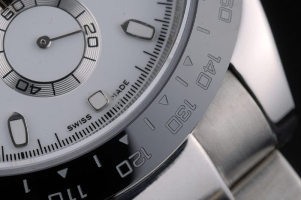 Rolex Daytona Black Ceramic Tachymeter Stainless Steep Strap White Dial 80249 - Image 10