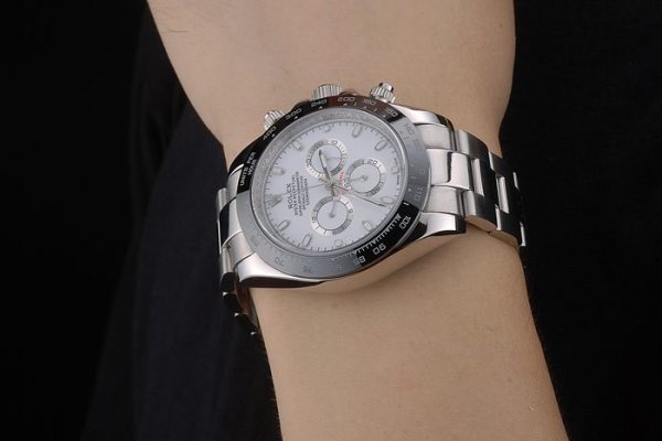 Rolex Daytona Black Ceramic Tachymeter Stainless Steep Strap White Dial 80249 - Image 2