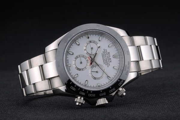 Rolex Daytona Black Ceramic Tachymeter Stainless Steep Strap White Dial 80249 - Image 4