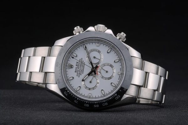 Rolex Daytona Black Ceramic Tachymeter Stainless Steep Strap White Dial 80249 - Image 5
