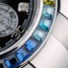 Rolex Daytona Cosmograph Rainbow Crystals Bezel Stainless Steep Strap Black Dial 80250 - Image 10