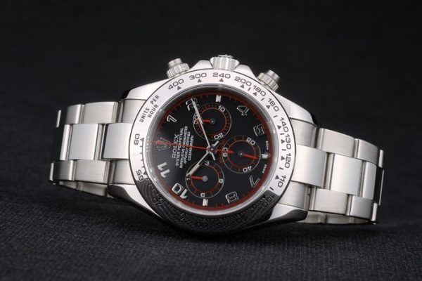 Swiss Rolex Daytona Stainless Steel Bracelet Black Dial 80296 - Image 6