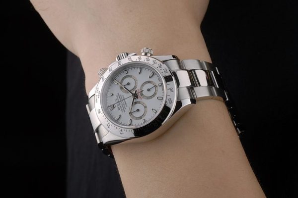 Swiss Rolex Daytona Stainless Steel Bracelet White Dial 80297 - Image 3