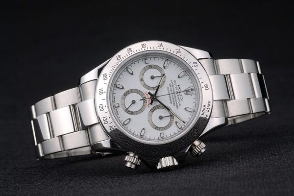 Swiss Rolex Daytona Stainless Steel Bracelet White Dial 80297 - Image 5