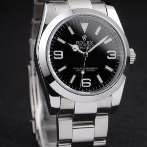 Rolex Explorer Polished Stainless Steel Black Dial