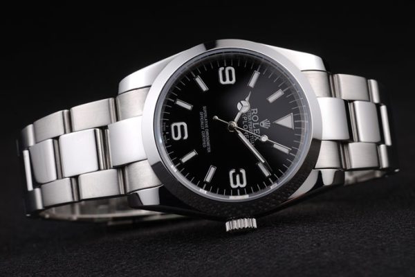 Rolex Explorer Polished Stainless Steel Black Dial - Image 2
