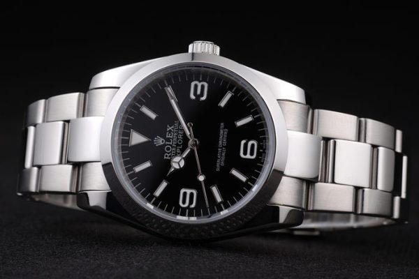 Rolex Explorer Polished Stainless Steel Black Dial - Image 3