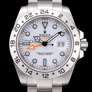 Swiss Rolex Explorer Stainless Steel White Dial Tachymeter Bezel