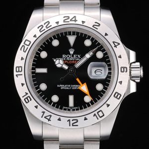 Swiss Rolex Explorer Stainless Steel Bezel Black Dial Tachymeter