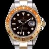 Rolex GMT Master II Gold Colored Ceramic Bezel Brown Dial Tachymeter