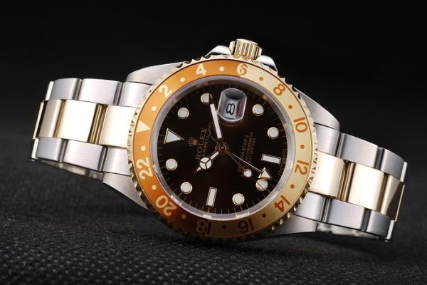 Rolex GMT Master II Gold Colored Ceramic Bezel Brown Dial Tachymeter - Image 4