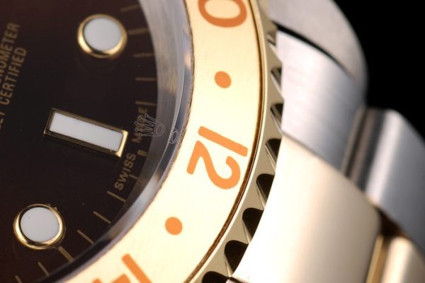 Rolex GMT Master II Gold Colored Ceramic Bezel Brown Dial Tachymeter - Image 9