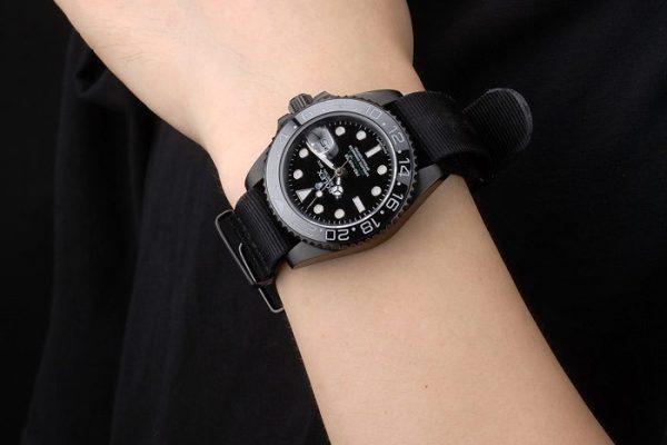 Swiss Rolex GMT Master II Pro-Hunter Black Fabric Strap Black Dial - Image 9