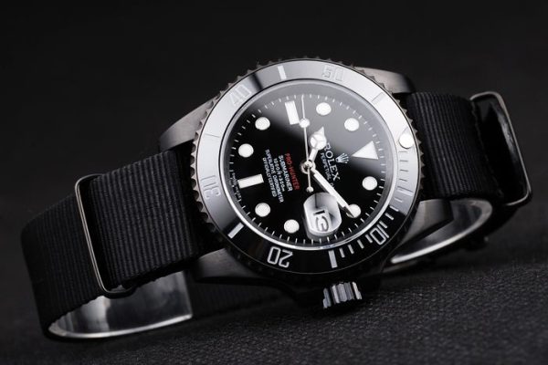Swiss Rolex Submariner Pro-Hunter Black Fabric Strap Black Dial - Image 2