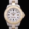 Rolex Yacht Master Gold White Dial Tachymeter