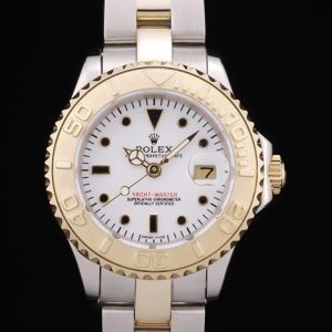 Rolex Yacht Master Gold White Dial Tachymeter