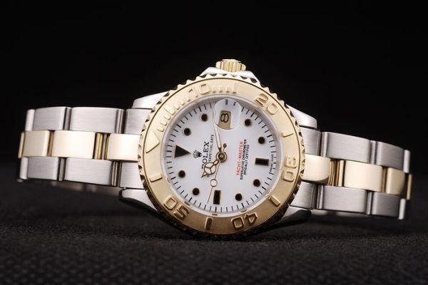 Rolex Yacht Master Gold White Dial Tachymeter - Image 4