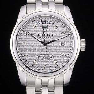 Swiss Tudor Classic Stainless Steel Bracelet Silver Patterned Silver Dial 80298