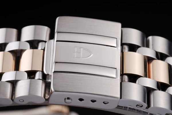 Tudor Swiss Classic Prince Date Stainless Steel Case Rose Gold Ribbed Bezel Gold Dial - Image 4
