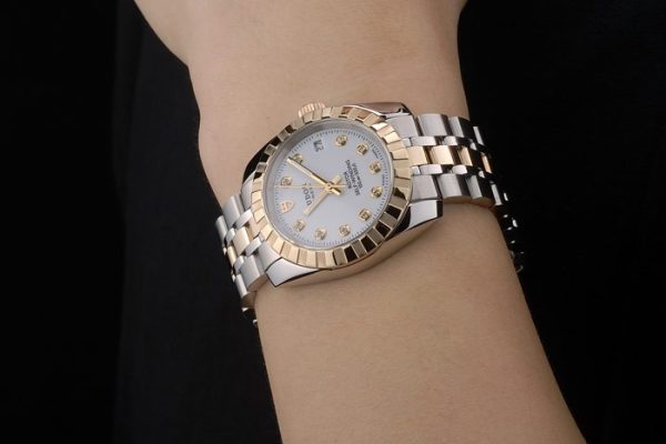 Swiss Tudor Classic Rose Gold Ribber Crystal Encrusted Bezel White Dial 80301 - Image 9