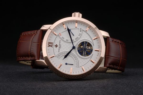 Vacheron Constantin Replica Watches Luxury Leather 80226 - Image 5