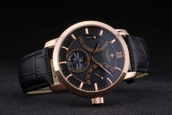 Vacheron Constantin Replica Watches Luxury Leather 80227 - Image 4