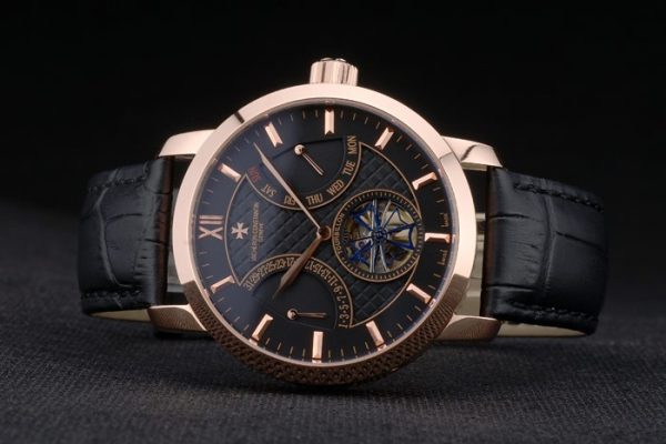 Vacheron Constantin Replica Watches Luxury Leather 80227 - Image 5