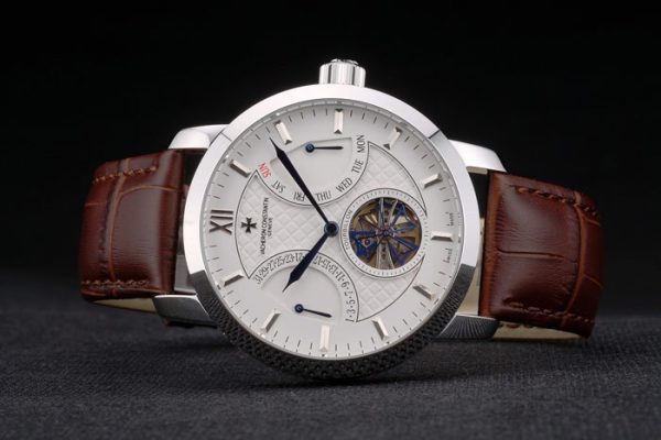 Vacheron Constantin Replica Watches Luxury Leather 80228 - Image 4