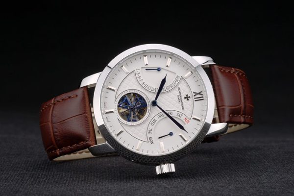 Vacheron Constantin Replica Watches Luxury Leather 80228 - Image 5