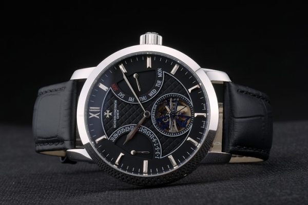 Vacheron Constantin Replica Watches Luxury Leather 80229 - Image 5