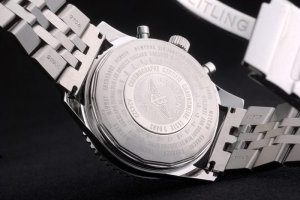 Breitling Certified Polished Silver Stainless Steel Strap Beige Dial Chronograph 80174 - Image 7