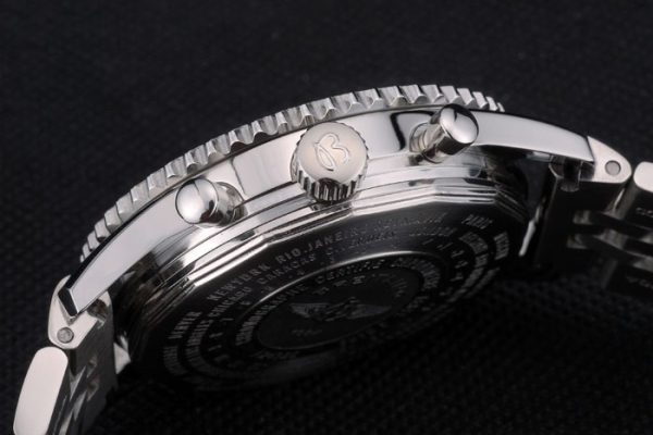 Breitling Certified Polished Silver Stainless Steel Strap Beige Dial Chronograph 80174 - Image 8